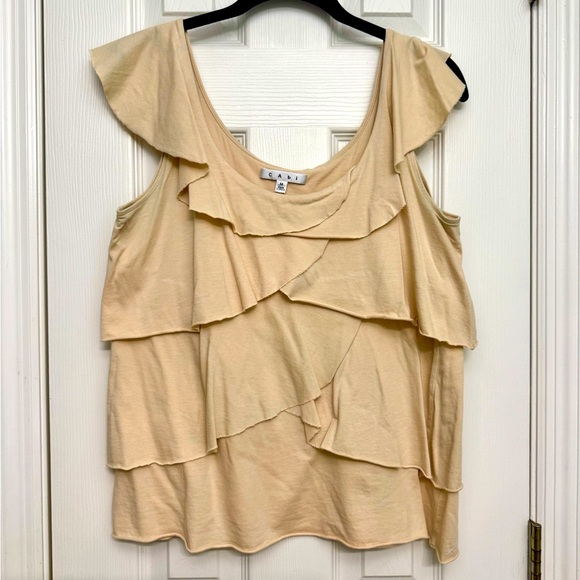 Cabi Tiered Layering Tank Top Cream Sleeveless Size Medium - Picture 1 of 2
